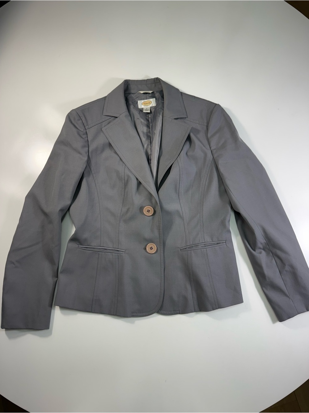 Talbots Wool Blend Gray Two-Button Blazer - Picture 2 of 7